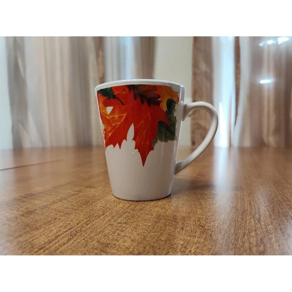 Handmade Autumn Maple Leaves 10 oz Pumpkin Spice Two Wick Mug Candle OOAK B22